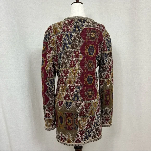 Emanuel Ungaro Paris Vintage Multicolor Geometric Cardigan Sweater